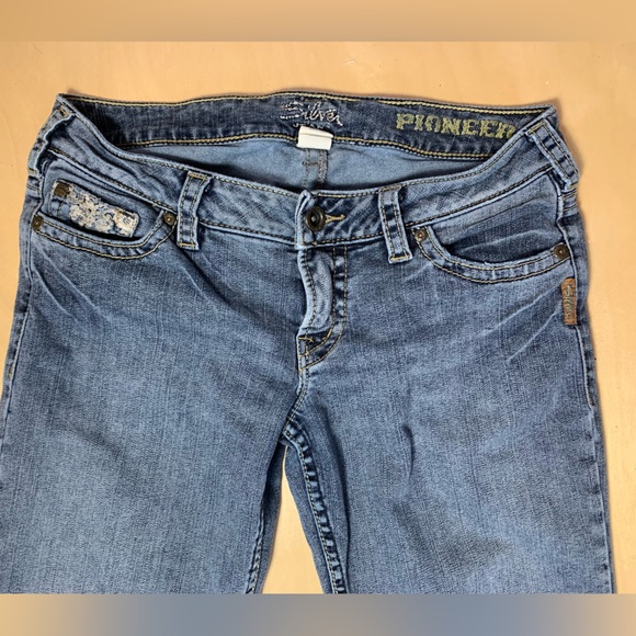 Silver Womens Pioneer Bootcut Jeans Size 12/ 30 Medium Wash Flap Pockets - Picture 6 of 11
